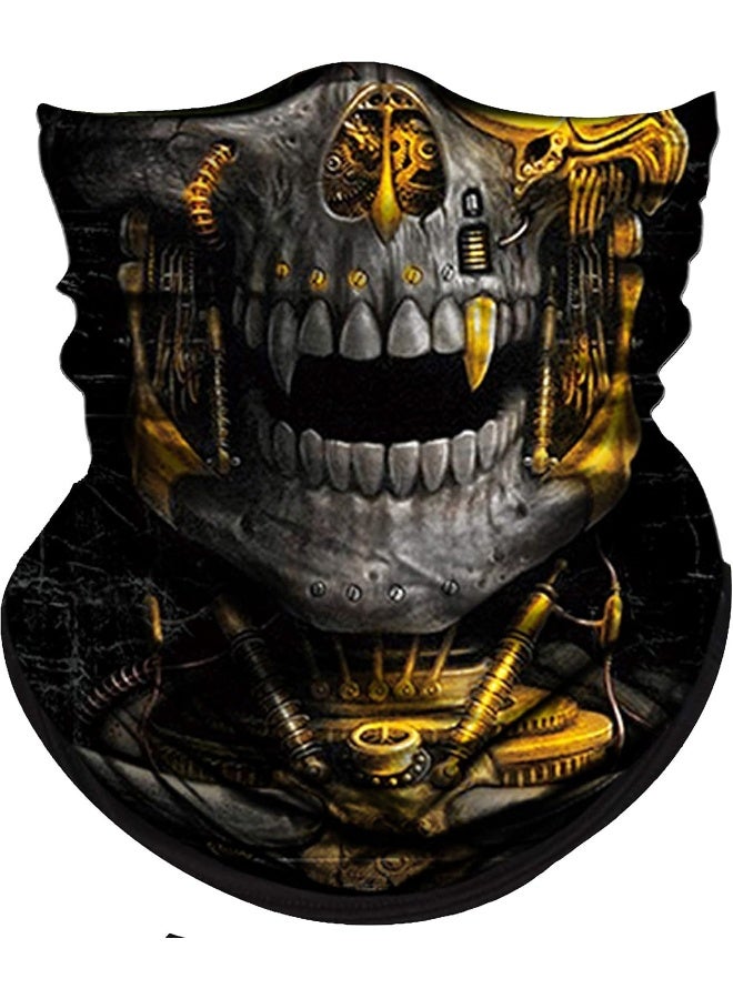 Obacle Skull Face Mask Half for Dust Wind UV Sun Protection Seamless 3D Tube Mask Bandana for Men Women Durable Thin Breathable Skeleton Mask Motorcycle Riding Bike Sports - Image 1