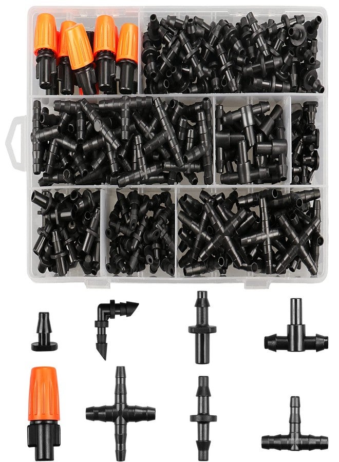 Gardrip 250 Pcs Drip Irrigation Fittings Kit for 1/4" Tubing：Gardrip 1/4 Inch Drip Irrigation Barbed Connectors (Nozzles, Nozzle Tees, Single Barbs, Couplings, Tees, Elbows, Plugs, Crosses) for Garden Systems - Image 1