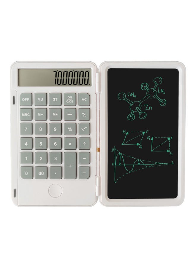NIBEMINENT Foldable Calculator With Writing Tablet White  - Image 1