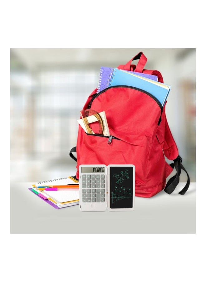 NIBEMINENT Foldable Calculator With Writing Tablet White  - Image 2
