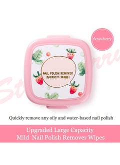 Rosarden Nail Polish Remover Wipes, Nail Polish Remover Pads, Natural Ingredients Nail Wipes for Gel Nails Lint Free, Nail Polish Remover Wipe for Nail Art, Women's Portable Nail Wipes (Strawberry)  - Image 3