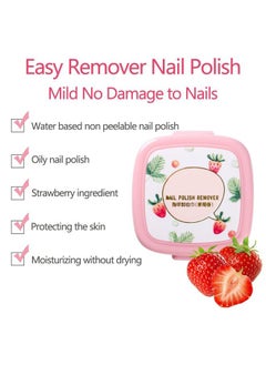 Rosarden Nail Polish Remover Wipes, Nail Polish Remover Pads, Natural Ingredients Nail Wipes for Gel Nails Lint Free, Nail Polish Remover Wipe for Nail Art, Women's Portable Nail Wipes (Strawberry)  - Image 2