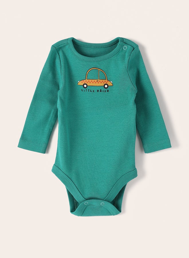 LC WAIKIKI Baby Boy Cotton LS Crew Neck Printed Bodysuit with Snap