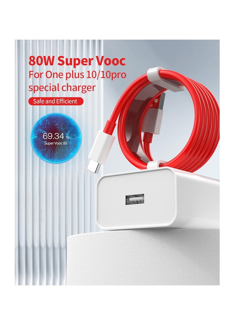 For OPPO/Oneplus/Realme SUPERVOOC Charger 80W, USB Plug Power Adapter Vooc Fast Charger Wall Charger With USB A to USB C Charging Cable 1M for Oneplus 15/14/13/12R/11/10/9/8 Pro/ Oppo Find X9 X8 X7 X6 X5 Pro 5G X2 X3 Reno 15 15F 14 13 12 F 11 Pro 10 8 8T A79 A78 A98 A58 A57 A38 A60 A40 - Image 2