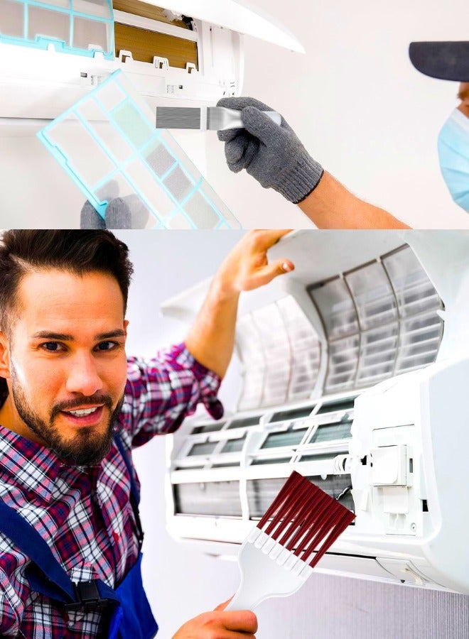 تشيس اب 3 قطع من فرشاة تنظيف زعانف مكثف مكيف الهواء، فرشاة تنظيف ملفات الثلاجة، منظف زعانف مكيف الهواء من الفولاذ المقاوم للصدأ - Image 2