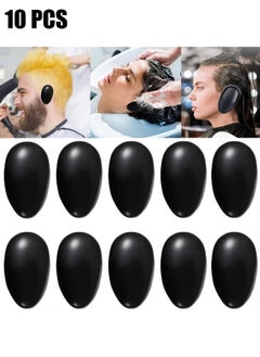HY 10 Pcs Black Professionale Hair Salon Ear Cover Pads Sheets Ear Protector Hairdressing Dye Coloring Caps Ear Prtotection Earmuff for Hair Salon Hair Coloring Hair Treatment  - Image 1