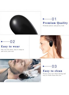 HY 10 Pcs Black Professionale Hair Salon Ear Cover Pads Sheets Ear Protector Hairdressing Dye Coloring Caps Ear Prtotection Earmuff for Hair Salon Hair Coloring Hair Treatment  - Image 3