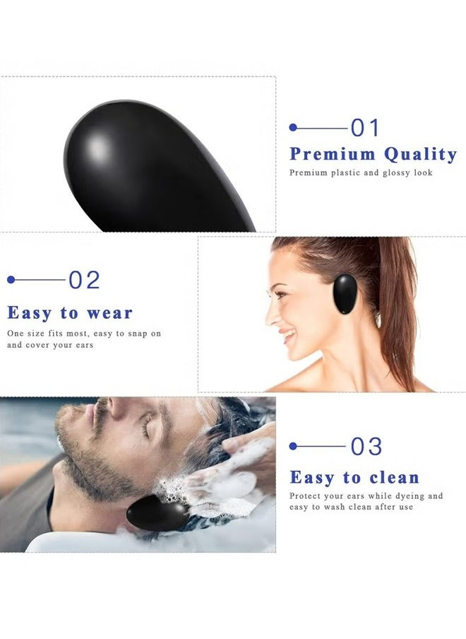 HY 10 Pcs Black Professionale Hair Salon Ear Cover Pads Sheets Ear Protector Hairdressing Dye Coloring Caps Ear Prtotection Earmuff for Hair Salon Hair Coloring Hair Treatment  - Image 3
