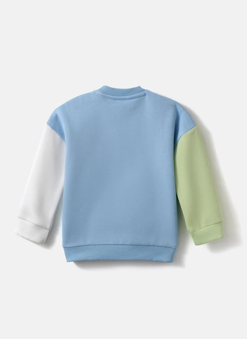Nautinati Nautinati Fleece Cat Print Full Sleeve Sweatshirt for Infants