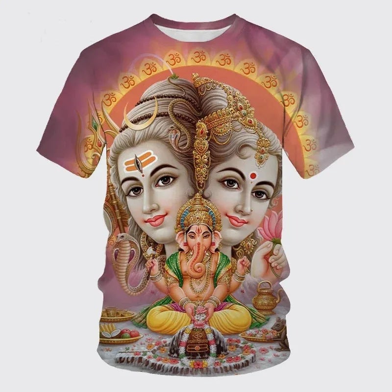 India Totem 3D Printing Men'S Casual Short Sleeve T-Shirt New Men'S T-Shirt Supply - Image 1