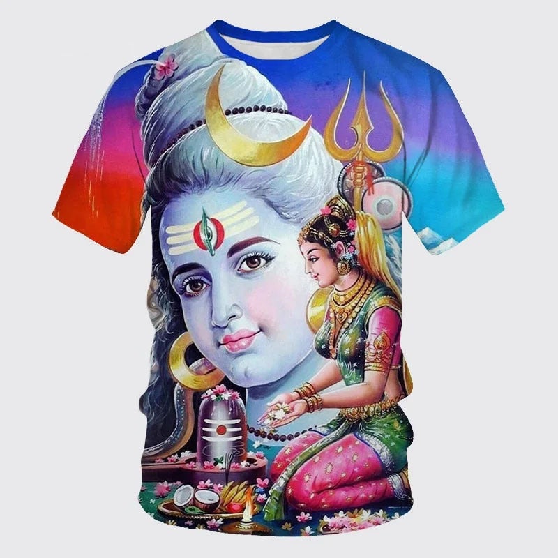 India Totem 3D Printing Men'S Casual Short Sleeve T-Shirt New Men'S T-Shirt Supply - Image 2