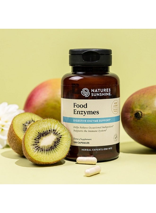 Nature's Sunshine - Food Enzymes 120 Capsules ; Digestive Enzymes With Betaine Hcl Support The Digestive System And Provide Occasional Indigestion Relief - Image 1