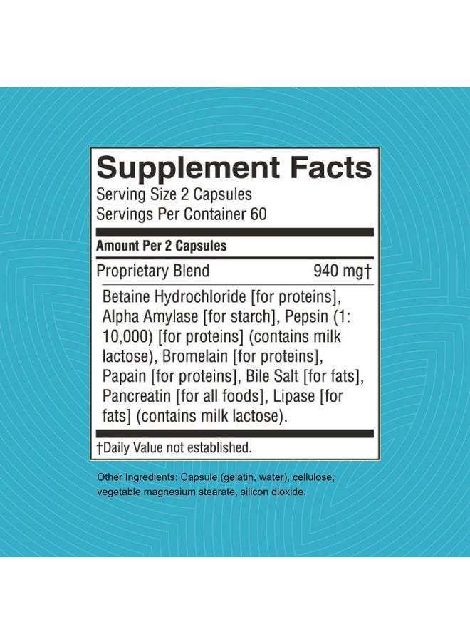 Nature's Sunshine - Food Enzymes 120 Capsules ; Digestive Enzymes With Betaine Hcl Support The Digestive System And Provide Occasional Indigestion Relief - Image 1