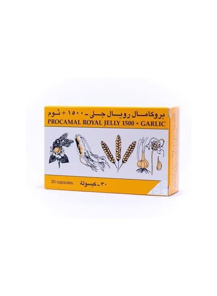 PROCAMAL بروكامل هلام ملكي - 1500 كبسولة ثوم، 30 قطعة - Image 2