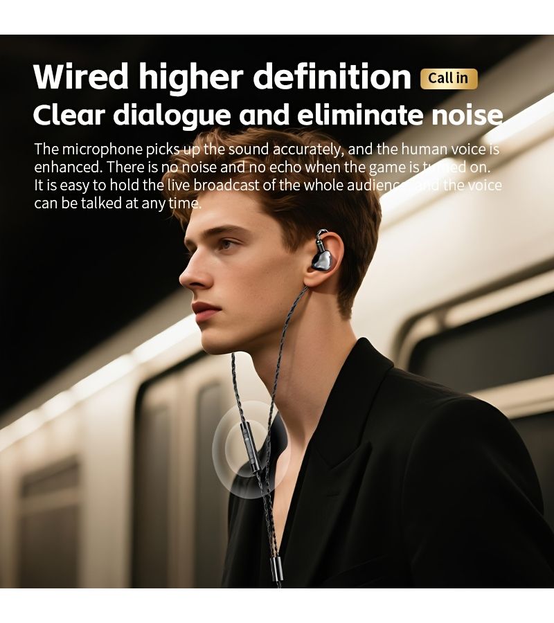 Black In-Ear Headphones with Active Noise Cancelling, Hifi Sound Quality, Detachable Cable, Studio Monitoring, and Bass Enhancement - Image 4