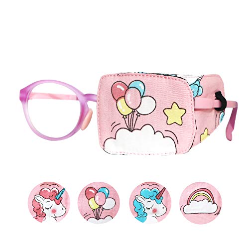 Astropic Cotton & Silk Left Eye Patch for Kids Glasses (Left Eye, Balloon) - Image 1