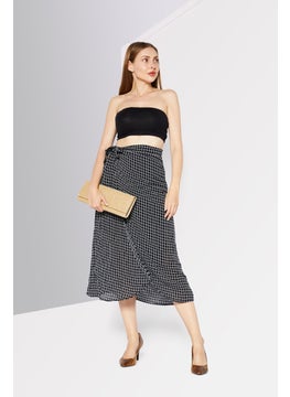 DKNY Jeans Women Allover Printed Midi Skirt, Black  - Image 2