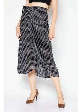 DKNY Jeans Women Allover Printed Midi Skirt, Black  - Image 1