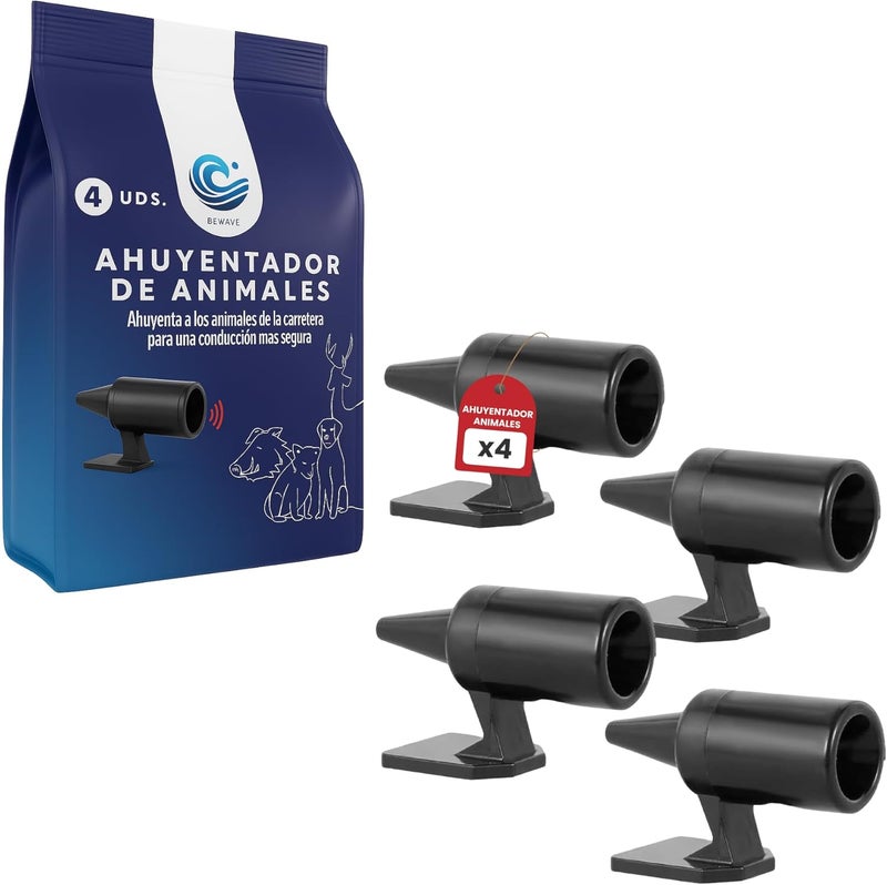 BeWave Animal Repeller for Car – 4 Pack | Ultrasonic Repellent for Boars and Other Animals | Weather Resistant | Includes eBook: Accident Prevention Guide - Image 1