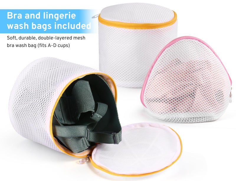 urezorgear Ultimate 7 Pack 6 Size Mesh Laundry Bags Set for Delicates with AUTO-Lock Zipper, Lingerie Bags for Washing Delicates, Laundry Bags Mesh Wash Bags, Delicates Laundry Bag for Jeans,Blouse,Stocking,Bra - Image 3