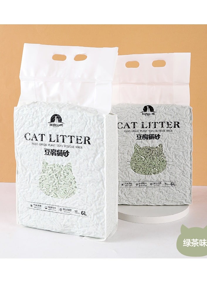 تاوتواص TaoTaoPets 2 عبوات 6 لتر متكتلة وقابلة للتحلل الحيوي، عطر ناعم طبيعي من التوفو للقطط (رائحة جرينتي)  - Image 1