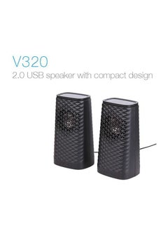 Wired Computer Speaker USB 2.0 With Compact Design, V320, Black