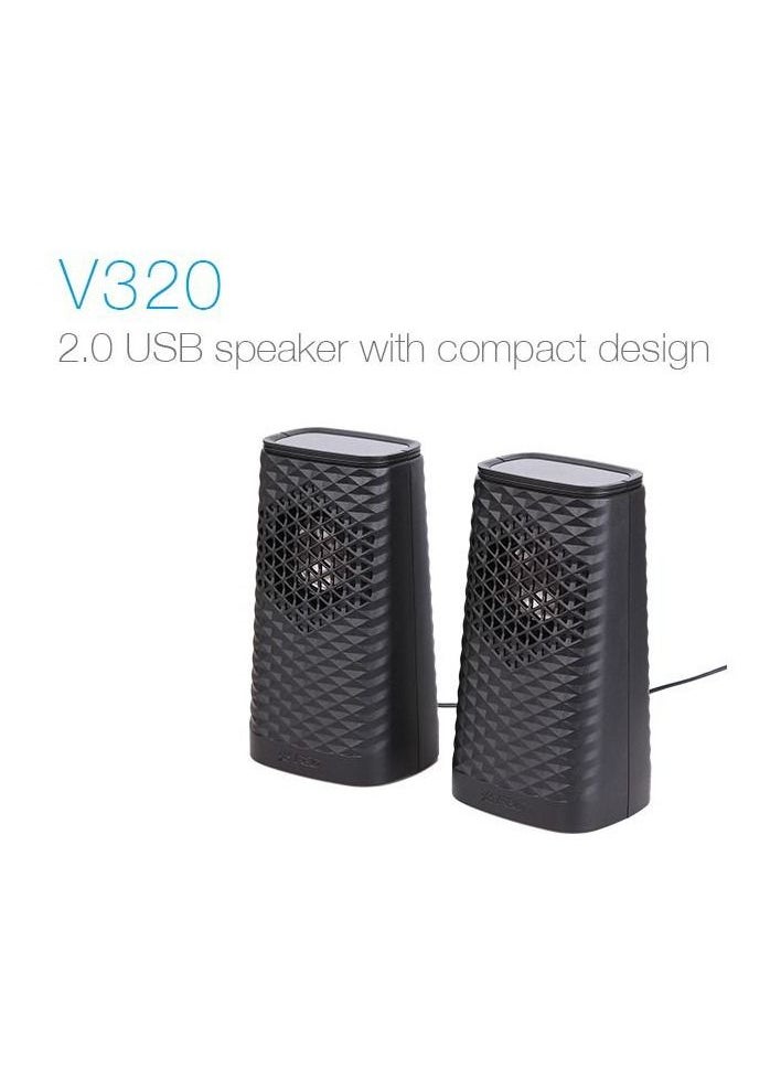 F&D - Wired Computer Speaker USB 2.0 With Compact Design, V320, Black - Image 1