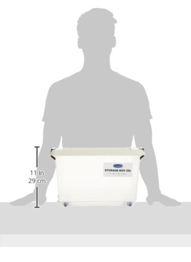 Cosmoplast 22L Plastic Storage Set of 6 Box with Wheels & Lockable Lid (Off White)  - Image 2
