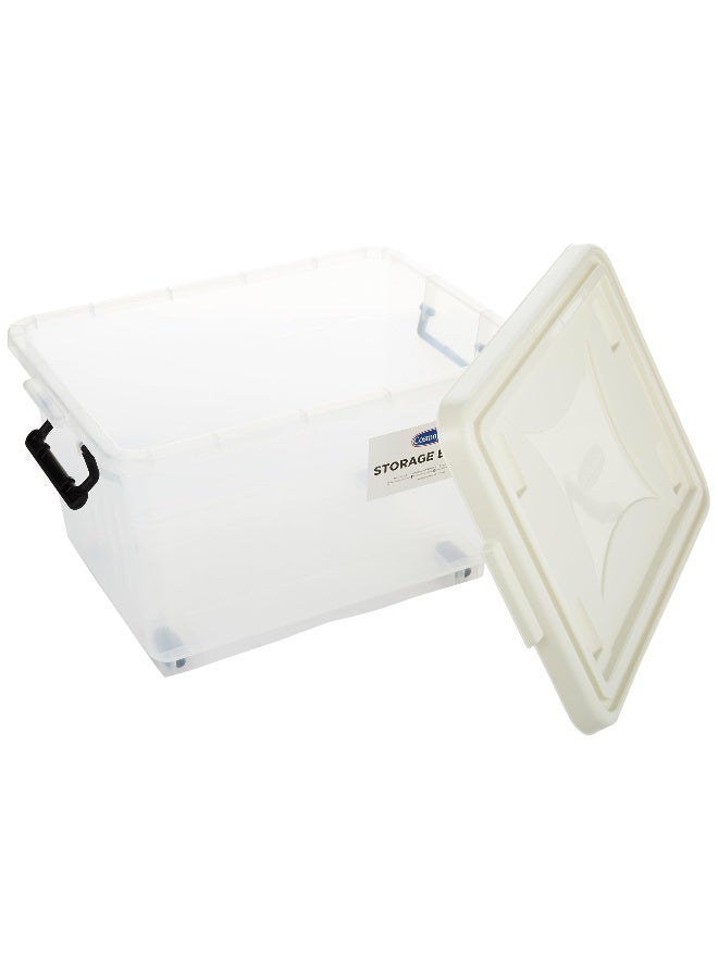 Cosmoplast 22L Plastic Storage Set Of 6 Box With Wheels & Lockable Lid (Off White) - Image 2