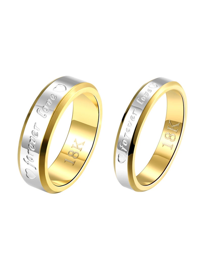 NIBEMINENT 2-Piece Forever Love Ring Set 