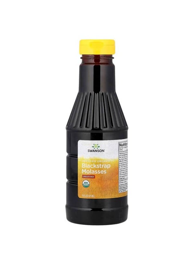SWANSON Certified Organic Blackstrap Molasses Unsulfured 16 fl oz (473 ml)