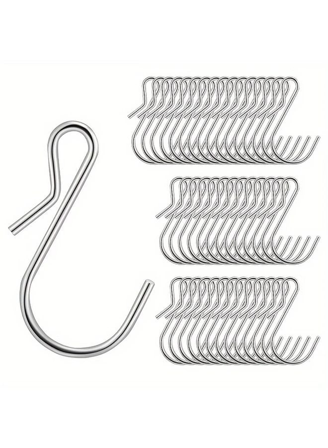 20pcs Mini S Hooks Silvery For Hanging Plants Decor Crafts Keychains - Image 2