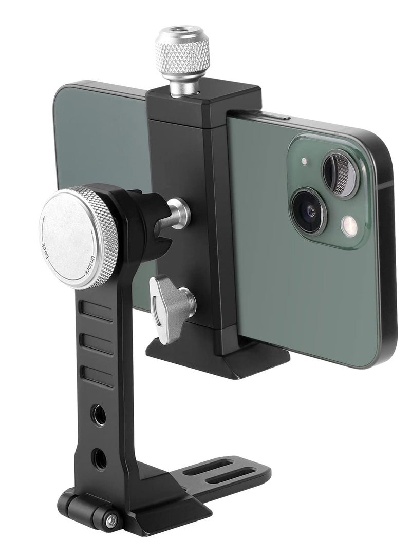 Excefore Cell Phone Tripod Mount, Cold Shoe Mount and Arca Type Base, 360° Rotatable Phone Holder, Video Vlogging Rig, Fits Any Size Smartphone Including iPhone 14 Pro Max Galaxy S22 Ultra Pixel  - Image 1