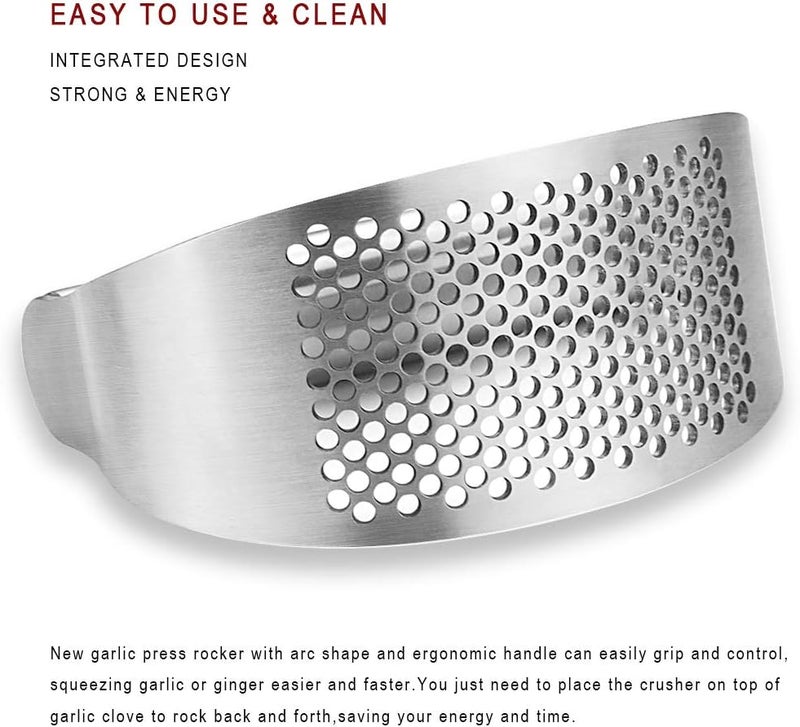 AmDONGKING Garlic Press Rocker, Bottle Opener, Stainless Steel Garlic Crusher Chopper Squeezer Slicer Mincer - Image 4