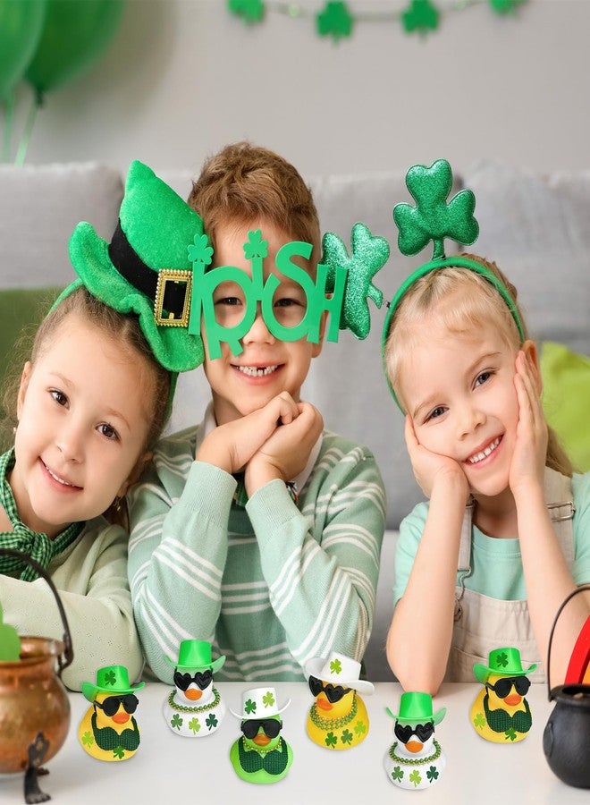 Cinrobiye 24 Set St. Patrick's Day Rubber Ducks Irish Lucky Decorations Duckies Bulk DIY Green Mini Ducks for Holiday Home School Art Project Activity Prizes Gift Exchange Shamrock Party Favors Decor - Image 4