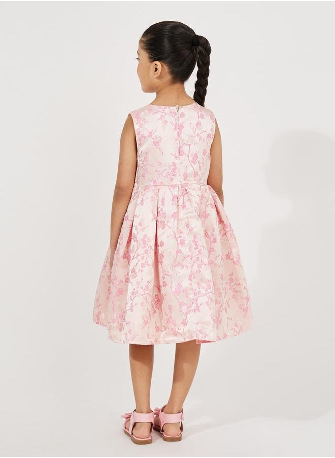 Styli Jacquard Dress with Fold Pleated  - Image 4