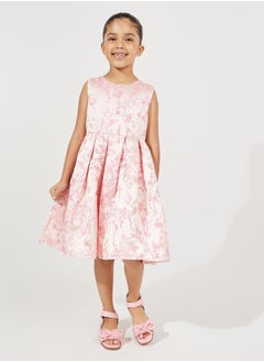 Styli Jacquard Dress with Fold Pleated  - Image 1