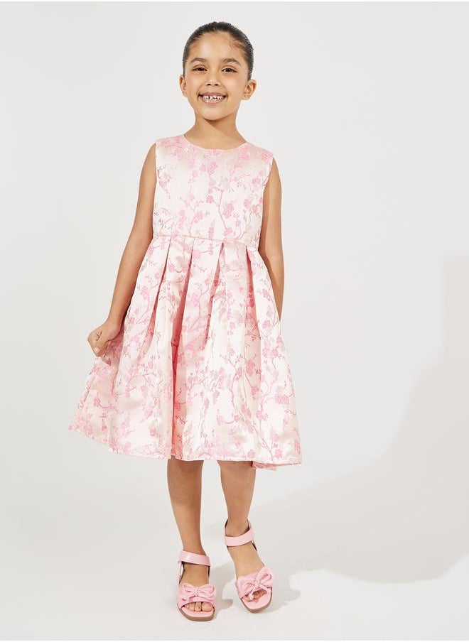 Styli Jacquard Dress with Fold Pleated  - Image 1