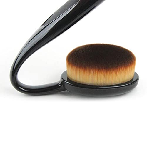 Adbeni 10 Pieces Oval Makeup Brush Set Professional Foundation Concealer Blending Blush Liquid Powder Cosmetics Brushes Tools (Pack of 10,Black - Image 3
