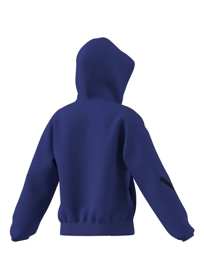 adidas Adidas J Z.N.E.Fz Blue Hooded Track Top Track Tops For Kids