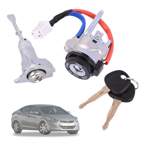 Getfarway مجموعة أسطوانة قفل السيارة Getfarway كاملة 81970-3XA00 81910-3XA00 متوافقة مع هيونداي إيلانتر 2011 2012 2013 2014 2015 1.8L 2.0L 1 x مفتاح الإشعال / 1 x قفل الباب الأمامي الأيسر / 2 x مفاتيح عالمية - Image 1