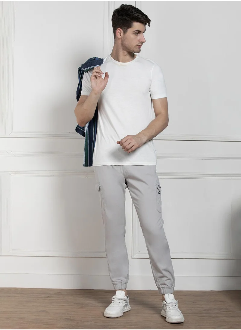 Dennis Lingo Light Grey Cargo Joggers For Men