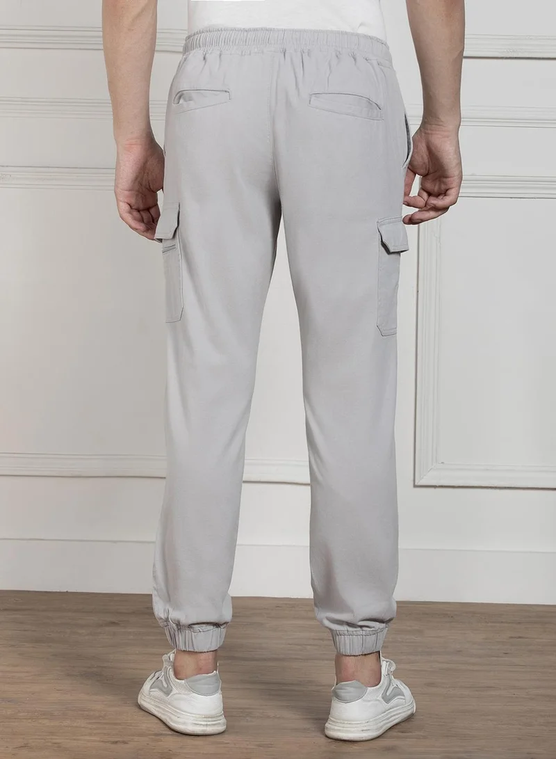 Dennis Lingo Light Grey Cargo Joggers For Men