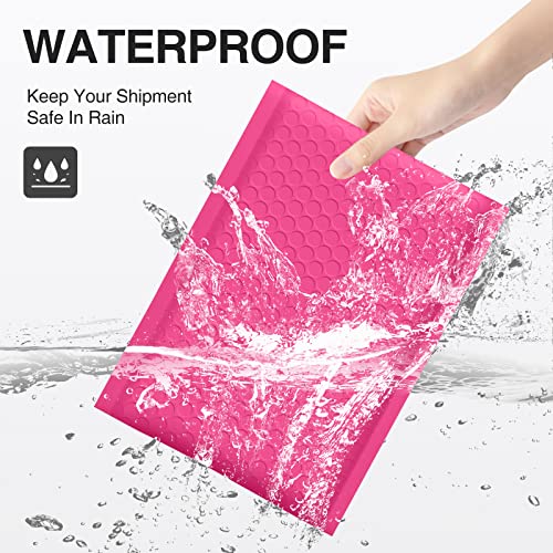 UCGOU Bubble Mailers 4x8 Inch Hot Pink 50 Pack Usable Size 4x7 Poly Padded Envelopes Small Business Mailing Packages Self Seal Adhesive Waterproof Shipping Bags for Jewelry Makeup Supplies #000 - Image 3