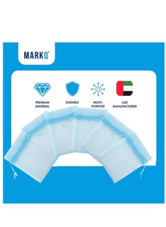 MARKQ [100] Pieces Light Blue Organza Bags with Drawstrings - [7 x 9cm] Organza Goody Bags and Gift Pouches for Jewelry, Candy & Party Favors  - Image 3