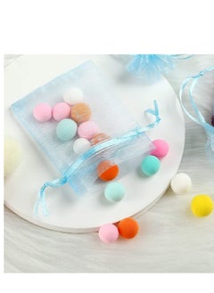 MARKQ [100] Pieces Light Blue Organza Bags with Drawstrings - [7 x 9cm] Organza Goody Bags and Gift Pouches for Jewelry, Candy & Party Favors  - Image 4