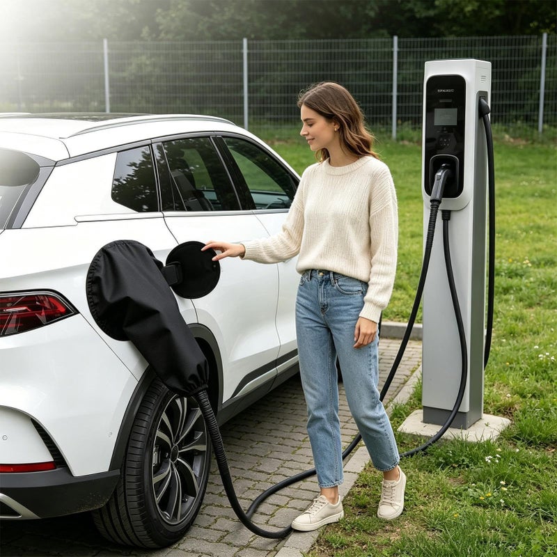 Electric Car Charger Plug Cover Dustproof Strong Magnetic Protection Cover For Outdoor Camping Traveling Road Trip Commuting - Image 5