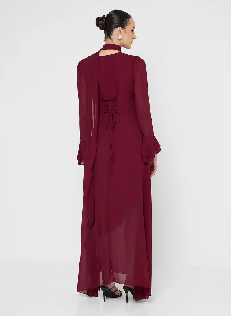 Khizana Aysmmetrical Ruffled Dress