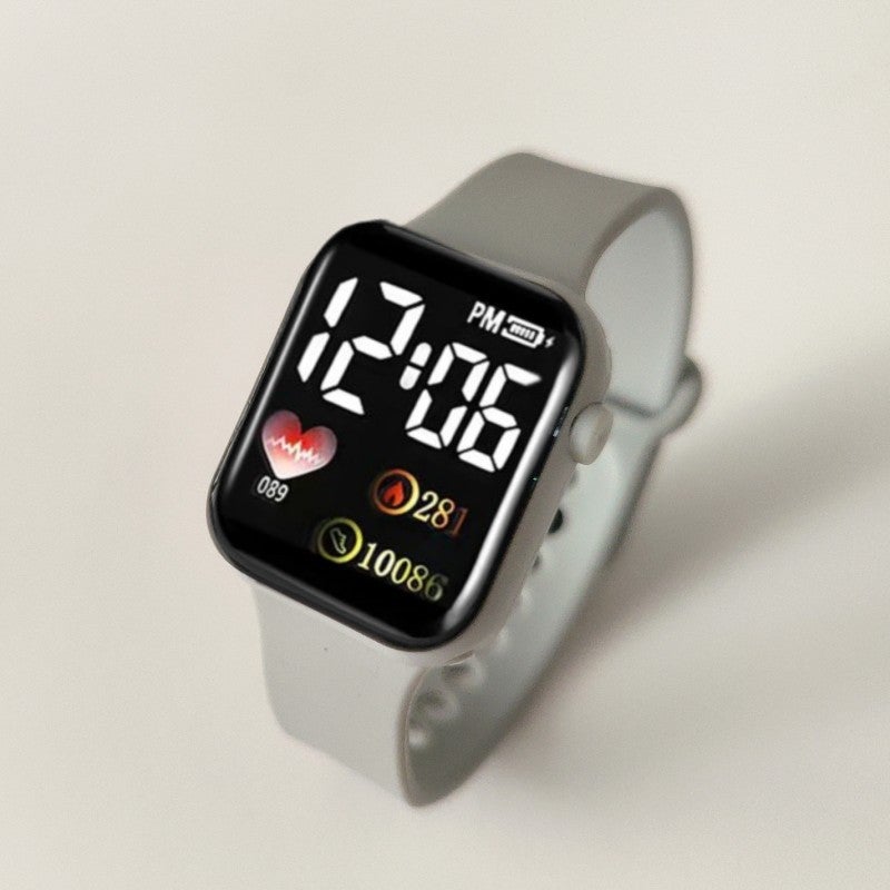 New LED Square Watch Fashion Simple Cute Bracelet Grey