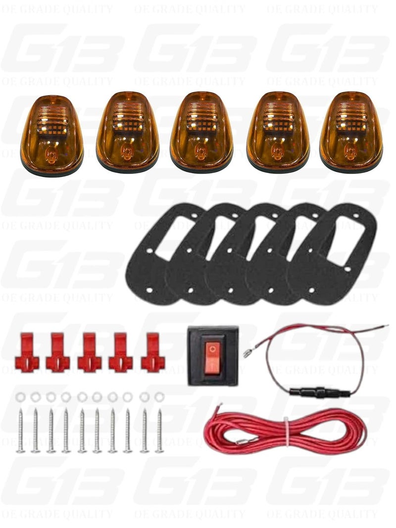 G13 12V Car Roof-top Emergency Clearance Warning Strobe,Roof Running Light with Amber Yellow LED Lights for Hummer, Thar, Gypsy, Bolero & Jeep Rubicon (YELLOW,AMBER, 18 LED) - Image 2